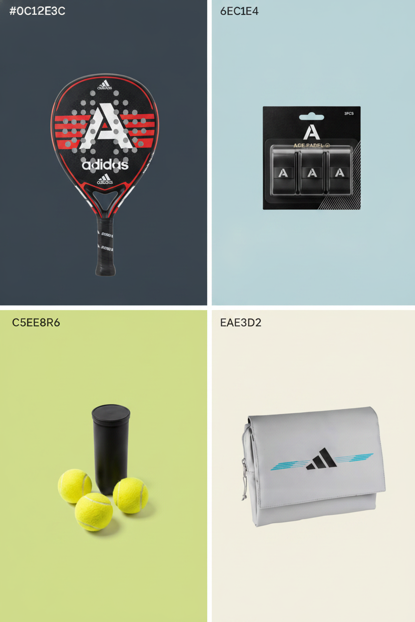Complete Padel Set: Racket, Grips, Ballen & Toilettas